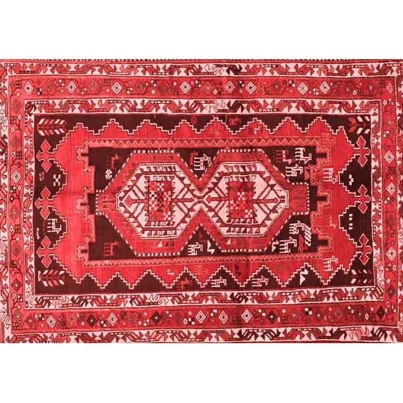 Ahgly Company Indoor Rectangle Southwestern Red Country Area Rugs, 7' x 10'