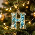 thumbnail image 6 of AZXY Christmas Ocean Themed Letter Acrylic Hanging Ornament, Seaside Snowflake Alphabet Pendant, Home Christmas Decorations, Personalized Holiday Keepsake for Xmas Tree Wreath Window, H, 6 of 7