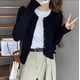 thumbnail image 2 of Chaqueta cárdigan de punto suave y cerosa de estilo coreano para mujer 2024 nuevo suéter exterior de manga larga reductor de edad de color caramelo para mujer a principios de otoño, 2 of 5