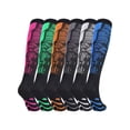 thumbnail image 2 of BadPiggies 6 Pairs Compression Socks for Women & Men 15-20mmHg Graduated Support Knee High Socks, 2 of 9