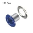 thumbnail image 3 of Uxcell 100PCS Grommets Eyelets 1/6 Inch (4mm) ID Hole Metal Self Backing Eyelet with Washers for Leather Royal Blue, 3 of 6