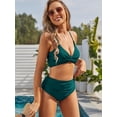 thumbnail image 4 of Bikini ZAFUL Twist, traje de baño con cordones cruzados de cintura alta para mujer, 4 of 6