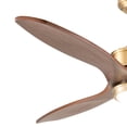 thumbnail image 4 of Maykoosh Rustic Revival Satin Brass Mcm Wood Propeller Ceiling Fan With Light Kit And Remote Controlled Feature, Ceiling Mount - 52"D x 52"W x 16.25"H, 4 of 5