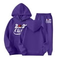 thumbnail image 4 of Boys Girls Christmas Sweatsuit Set 2 Piece Graphic Long Sleeve Pullover Holiday Tops and Jogger Pants Girls 9-10 Years Clothes, 4 of 4