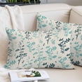 thumbnail image 2 of Teal Green Botanical Throw Pillow Covers, Rustic Country Spring Floral Summer Leaf Soft Breathable Pillow Cases with Invisible Zipper, Small Pillowcases for Couch Bed Sofa Chair 16x24 Inches, 2 of 9