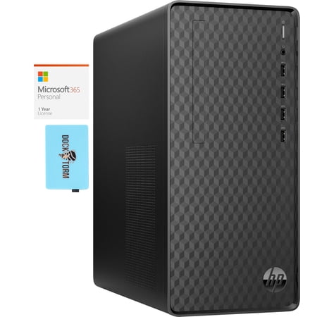 HP M01 F3214 Home/Business Desktop (AMD Ryzen 3 5300G 4-Core  AMD Radeon  16GB RAM  512GB SATA SSD  Wifi  USB 3.2  Win 11 Pro) with Microsoft 365 Personal   Dockztorm Hub