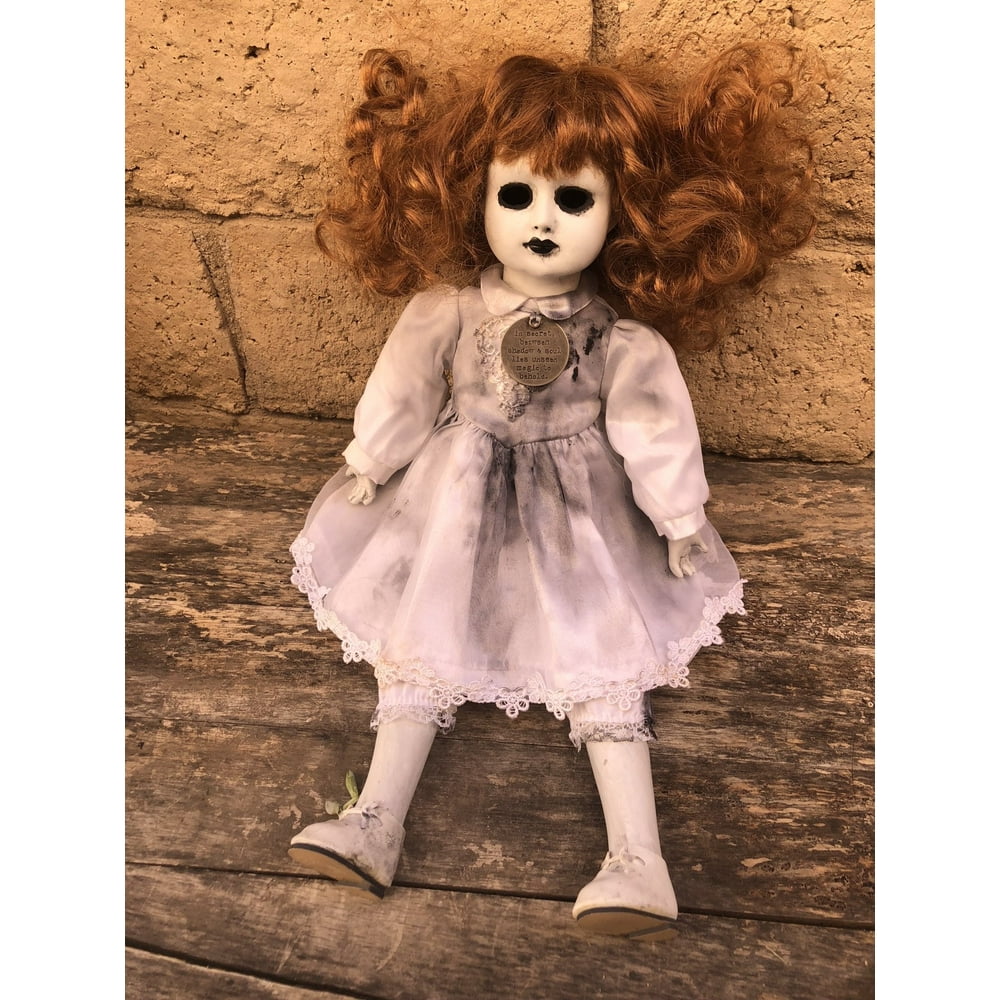 Ooak Sitting Hollow Eyes W Charm Creepy Horror Doll Art By Christie Creepydolls