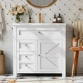 thumbnail image 2 of Lacoo 30'' Bathroom Vanity with Resin Sink, Wood Bathroom Storage Cabinet with Drawers and Shelves for Bathroom, White, 2 of 8