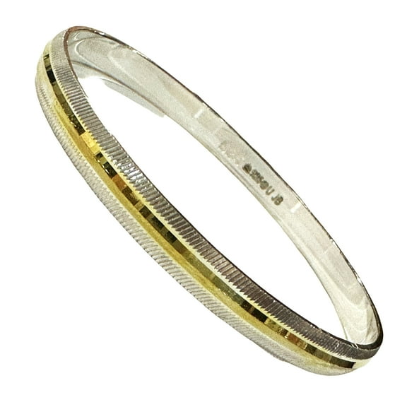 925 Sterling Silver Hallmarked Punjabi / Sikh Designer Men Kada #15 Kada Diameter: 2.75 inch / 2-12 Indian