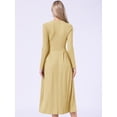 thumbnail image 3 of DARING DIVA Women's Long Sleeve Maxi Casual Formal Spring A-Line Dress L Yellow, 3 of 6