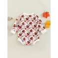 thumbnail image 4 of Qmyliery Infant Thanksgiving Day Romper, Long Sleeve Round Neck Cartoon Letter Print Bodysuit,0-24 Months, 4 of 7