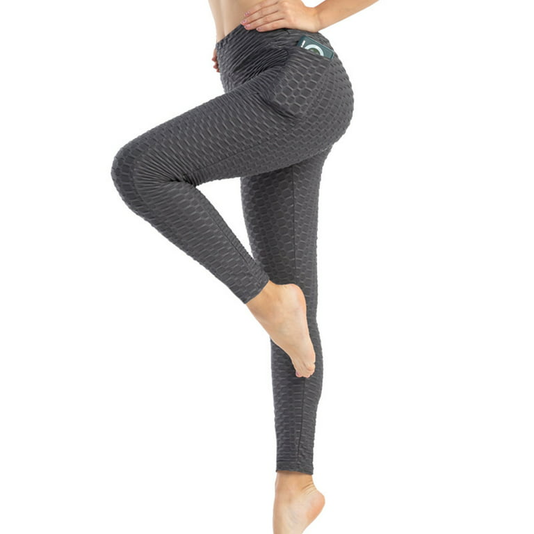 RQYYD Clearance Butt Lifting Leggings for Women Yoga Workout Gym High  Waisted Pants Solid Soft Tummy Control Pants(Gray,M) 