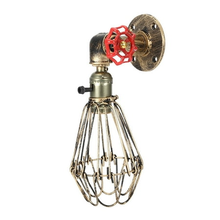 

E27/E26 Metal Cage Retro Indoor Wall Sconce Light Lamp Hollow Degign AC90-250V (gold) Daboolka