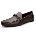 thumbnail image 3 of Men's Casual Loafers Slip On Leather Shoes Comfortable Lightweight Driving Shoes Male Moccasins Classic Penny Loafer Flats Boat Shoes Outdoor Walking Shoes, 3 of 12