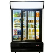 NSF 48 in. Sliding Door Commercial Refrigerator 32 Cu.Ft. Tempered Glass Merchandiser Refrigerator, Disaplay Cooler