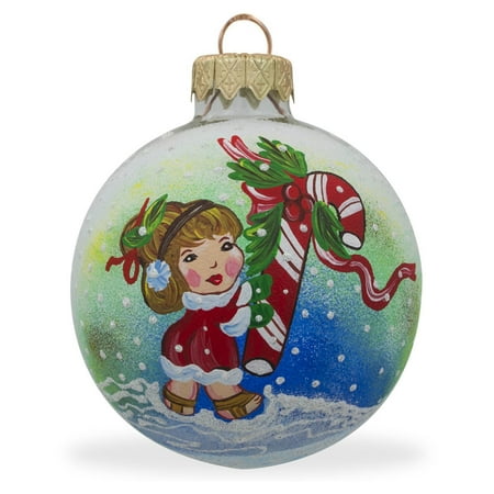 3 25 quot girl with candy cane glass ball baby s first 3 25 quot girl with candy cane glass ball baby s first