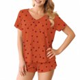 thumbnail image 2 of FAHXNVB Womens Pajama Sets 2 Piece Short Sleeve Lounge Set Cherry Print Soft V Nek Sleepwear Tops and Shorts Pjs Set S-XXL, 2 of 7