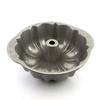 Fancy 1Pc Fluted Tube Bundt Cake Pan Carbon Steel Quick Release Coating,  Non-Stick Bakeware, Heavy Duty Performance,14*7.5cm Silver 