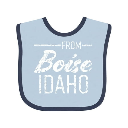 

Inktastic From Boise Idaho in White Distressed Text Gift Baby Boy or Baby Girl Bib