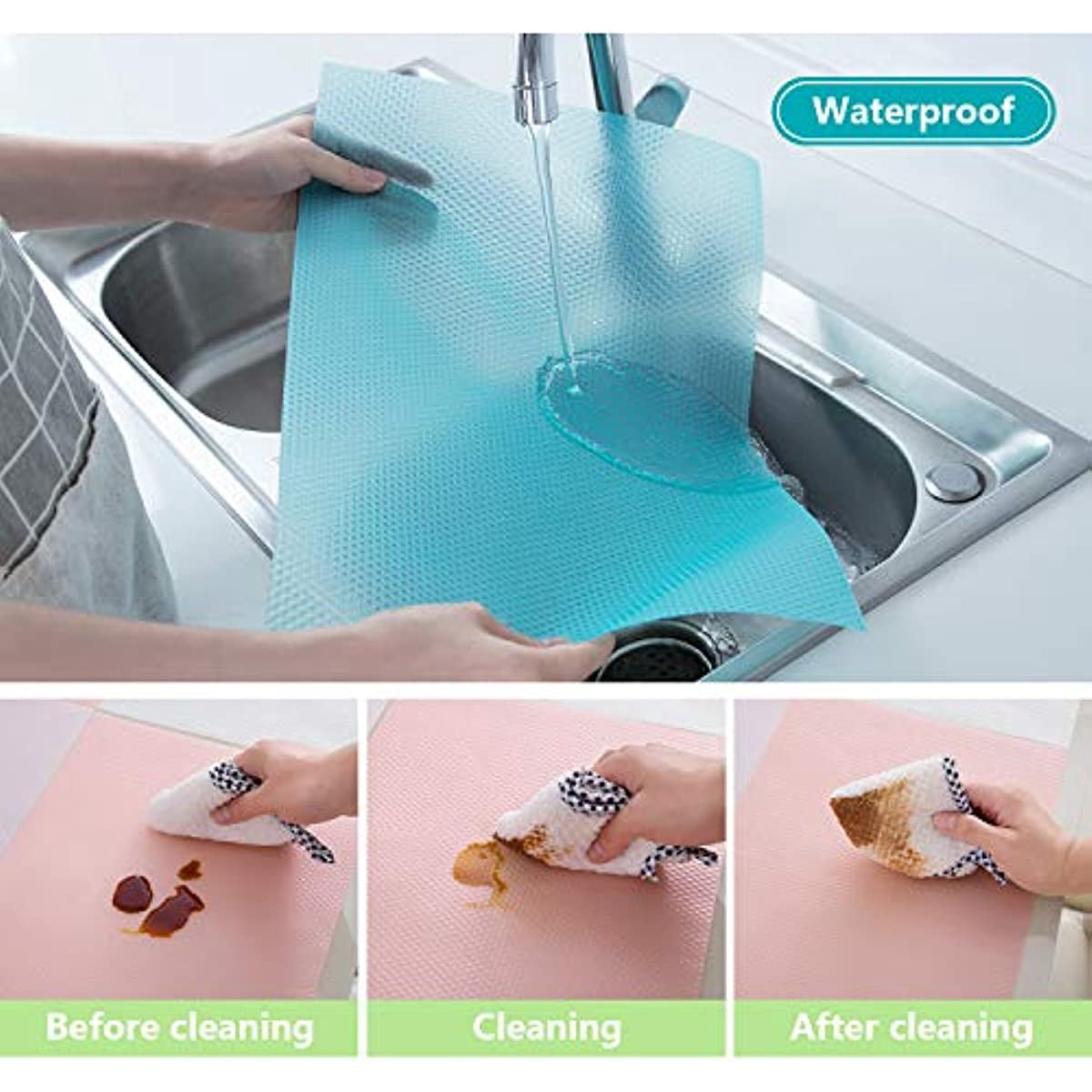 Refrigerator Mat, Washable Refrigerator Mat, Refrigerator Mat, Easy To Clean Shelf Mat, Cuttable Kitchen Cabinet Shelf Mat, Non Adhesive Drawer Table Mat (Color)