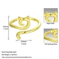thumbnail image 5 of Jewmon Adjustable Cute Cat Ring for Women Gold Plated over 925 Sterling Silver Adorable Kitten Cat Ring for Daugher Gifts, 5 of 8