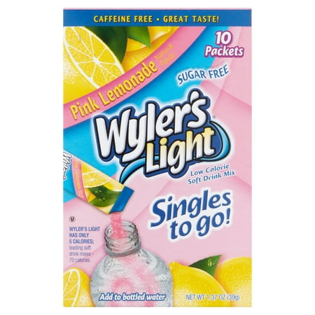Wyler's Light Pink Lemonade Low Calorie Drink Mix, 10 count, 1.36 oz