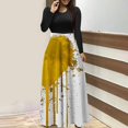 thumbnail image 4 of Dress for Women Casual,3/4 Sleeve Dress,Womens Fashion Printed Long Sleeve Round-Neck Pullover Patchwork Dress, 4 of 5