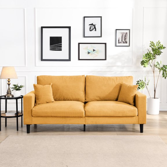 High - Resilience Sofa & 2 Pillows - Enhanced Comfort for Relaxing at Home
