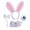 White, variant on MDUKONU 4 PCS Bunny Ears Accessories Plush Bunny Ears Headband and Tail Set Rabbit Nose Bow Tie for Girl Boy Halloween Birthday Performance School Stage