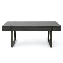 GDF Studio Francie Modern Industrial Rectangular Wood Coffee Table, Black Sonoma Oak
