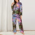 thumbnail image 2 of Pajamas for Women Sets, Pink Sky Sunflower Skull Lounge Sets Long Sleeve Button Down Night Shirts Sleepwear Pjs, 2 of 6