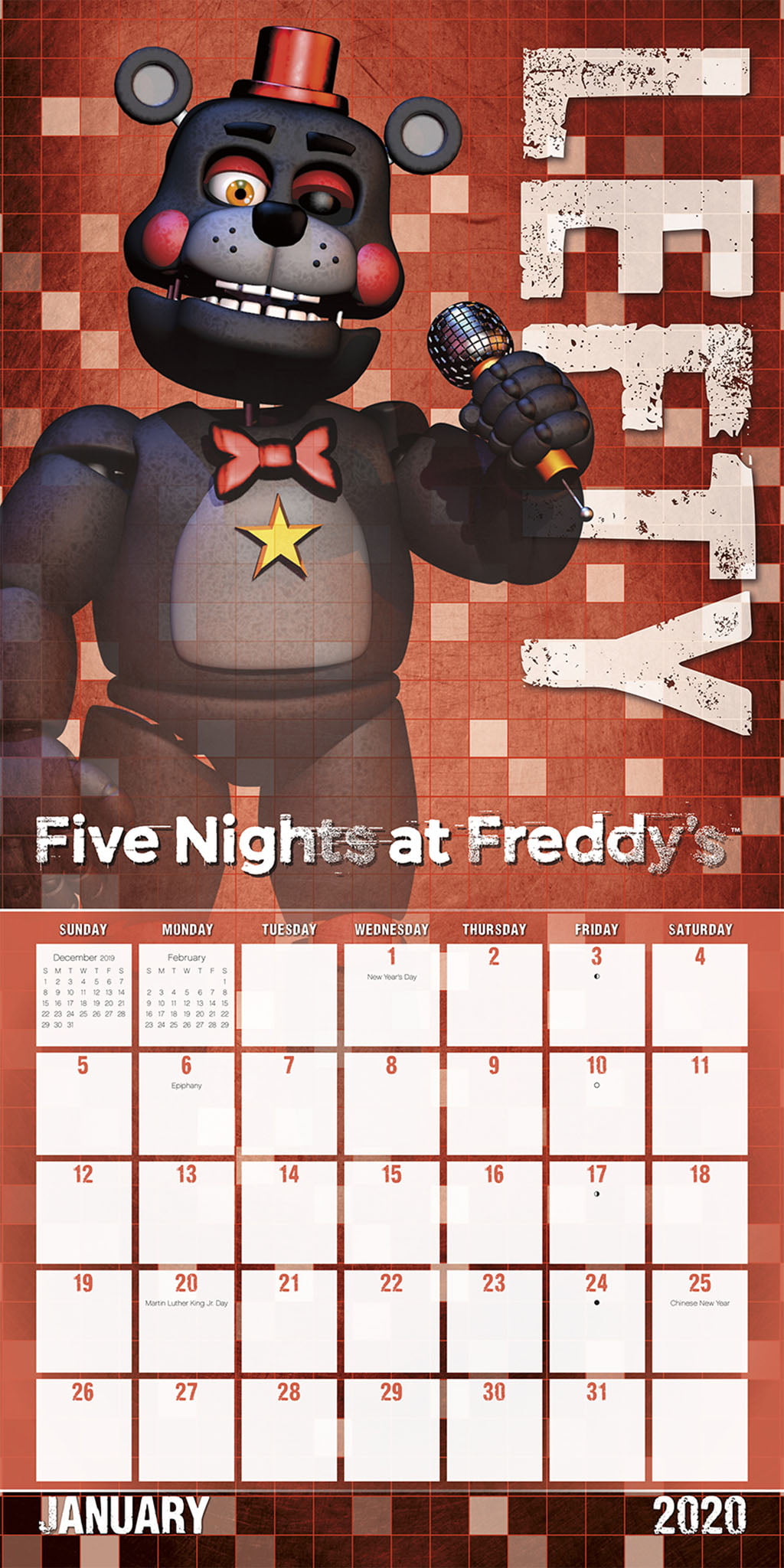 Five Nights at Freddys Gifts, Office Supplies Five Nights at Freddys Calendar 2020 Set Deluxe 2020 Five Nights at Freddys Mini Calendar with Over 100 Calendar Stickers