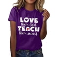thumbnail image 2 of Graphic Tees for Women's T-Shirts for Everyday Comfort Graphic Tee Short Sleeve Tennis Top for Women'summer Purple L, 2 of 6