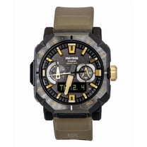 Casio Pro Trek Analog Digital Smartphone Link Brown Rubber Strap Black Dial Solar PRW-B1000-5 100M Men's Watch