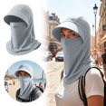 thumbnail image 2 of IAJFHAFS 3 In 1 Summer Cooling Balaclava Breathable Sun Protection Hood with Neck Guard & Face Mask Outdoor Cycling Sun Hats for Women Men Light Gray, 2 of 5
