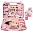 thumbnail image 1 of Juego de herramientas de jardinería Grenebo de 12 piezas con funda de transporte rosa, 1 of 8
