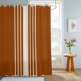 thumbnail image 4 of Shower Curtains for Bathroom, Burnt Orange Beige Striped Waterproof Fabric Shower Curtain, Modern Farmhouse Retro Lines Decorative Bathroom Curtain for Bathtub, 36"x72", No Hooks Included, 4 of 9