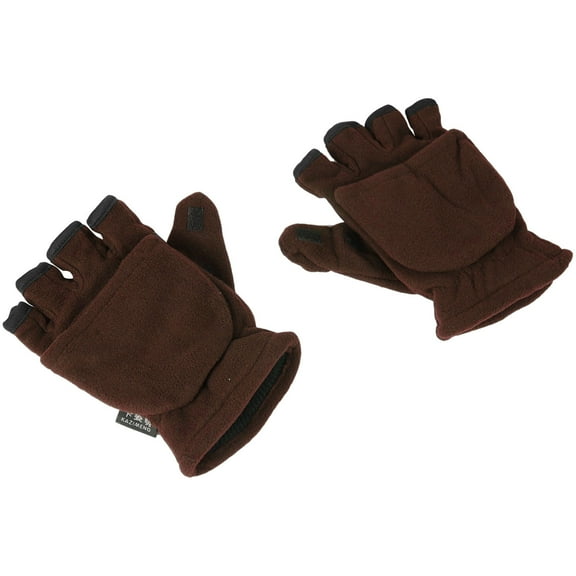 HEANUJJ Men's Winter Gloves 1 Pair Coffee Color Half Finger with Cover and Anti-Skid Grip for Outdoor Activities