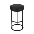 thumbnail image 3 of Pangea Home Mono 30" Modern Faux Leather & Metal Stand Bar Stool in Black, 3 of 4
