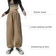 thumbnail image 3 of Women's Pants Gothic Y2k Cargo Baggy Wide Leg Vintage Casual Harajuku Trousers for Girls Streetwear, 3 of 5