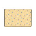 thumbnail image 4 of DouZhe Hearts Yellow Pink Blue Doodles Rugs Doormat, Non-Slip Machine Washable Carpets Floor Door Mat , 36" x 24", 4 of 6