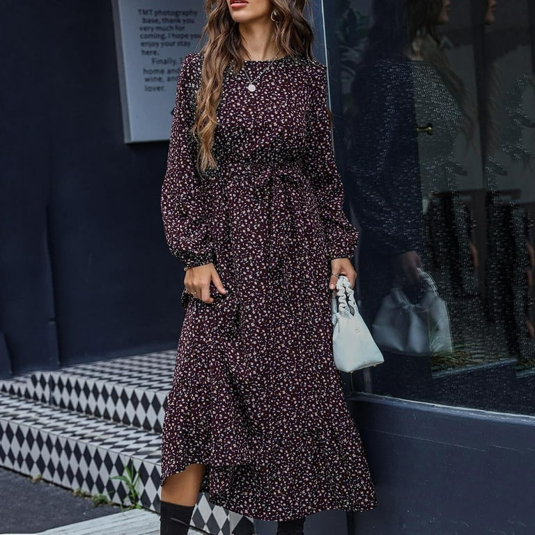 Long sleeve cheap dress walmart