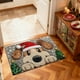 thumbnail image 5 of Felpudo decorativo con adornos navideños y animales navideños. Felpudo para entrada, antideslizante, absorbente, de secado rápido, de cachemira sintética., 5 of 5