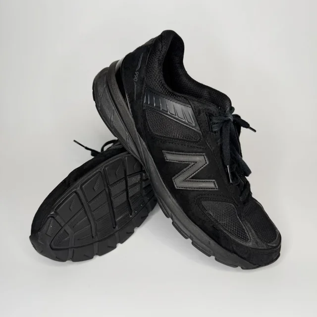 New Balance 990 V5 Running Shoes Mens US 9.5 Black Athletic Sneakers Made in USA