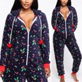 thumbnail image 3 of REDHOTYPE Nouvelle Combinaison à Capuche Zippée Décontractée pour Femme Pyjama de Noël Pyjama Familial Pyjama des Fêtes, 3 of 5