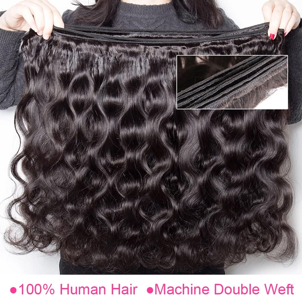Body Wave Bundles Human Hair 10A Grade Brazilian Body Wave 1 Bundle 100% Unprocessed Brazilian Virgin Body Wave Human Hair Natural Black(20inch)