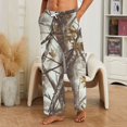 thumbnail image 2 of GrmtClth Mens Flannel Camouflage Sweatpants Baggy Straight Leg Elastic Waist All Season Y2K Streetwear Casual Long Pants Camel S, 2 of 6