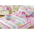 thumbnail image 3 of Cozy Line Cotton Cute Owl Pink Birds Floral Print Pattern Bedding Quilt Set (Queen - 3 Piece), 3 of 5