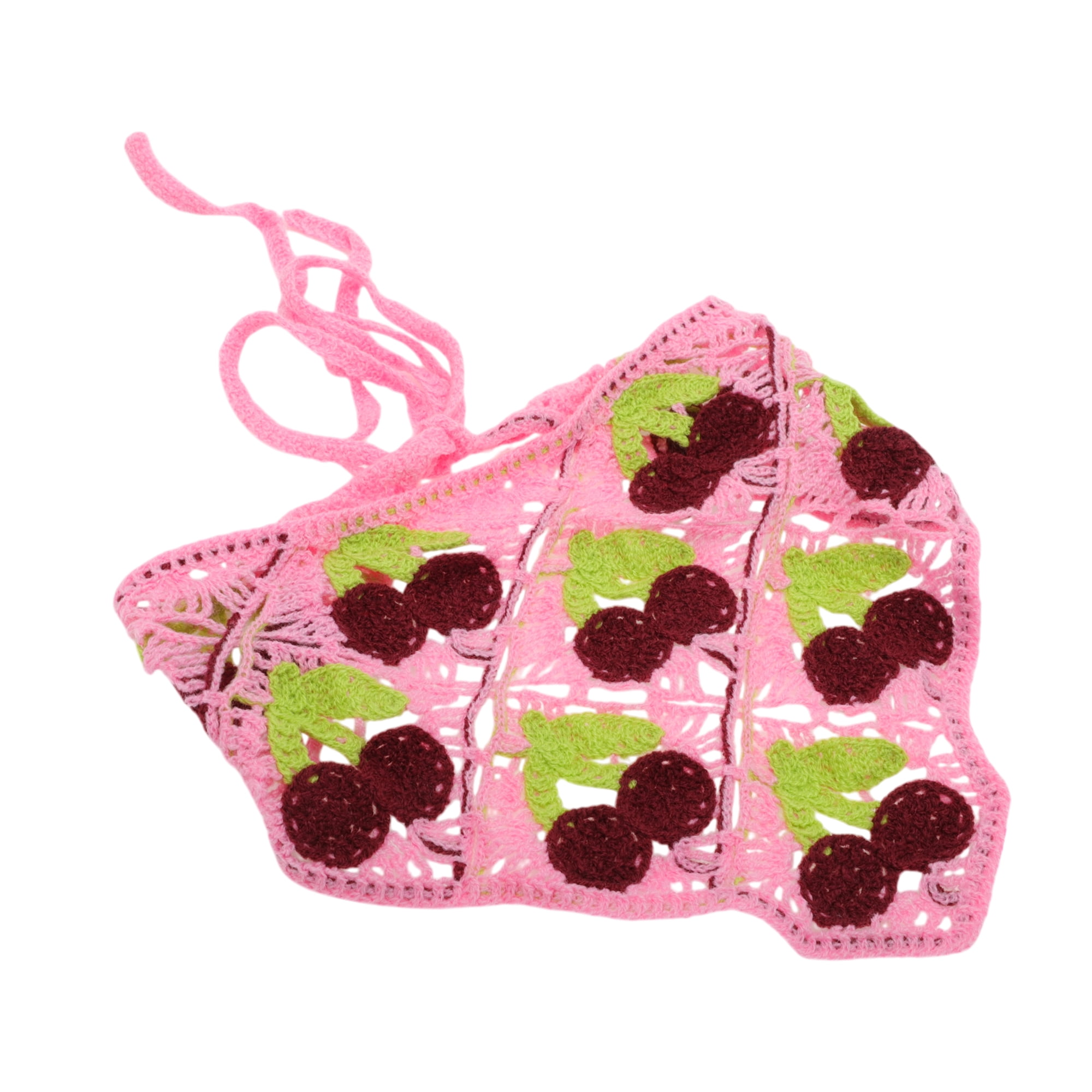 Unique Bargains Knitted Triangle Bandana 2 Pcs Blue Pink