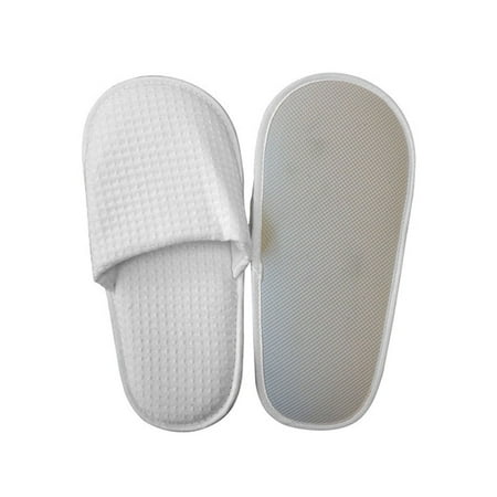 Washable Waffle Close Toe Indoor Slippers Ind. Bag XL rubber Sole size 12  White Packing 6 Pairs/ Box
